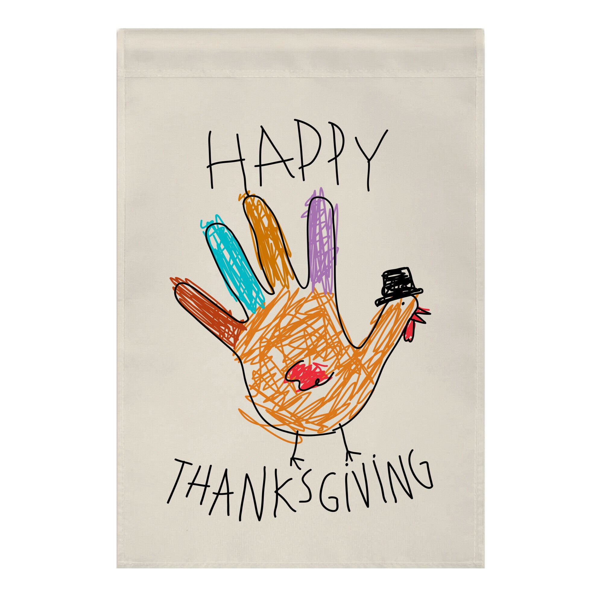 Happy Thanksgiving Hand Turkey Garden Flag